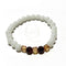 White Chalcedony with Garnet Friendship Bracelet