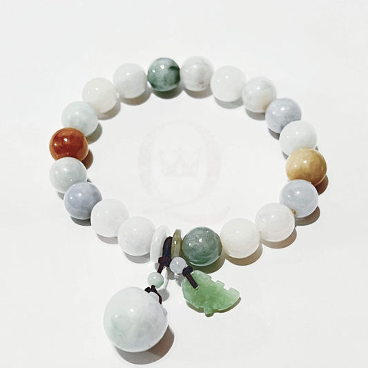 White Jade with Yellow Jade Crystal Bracelet