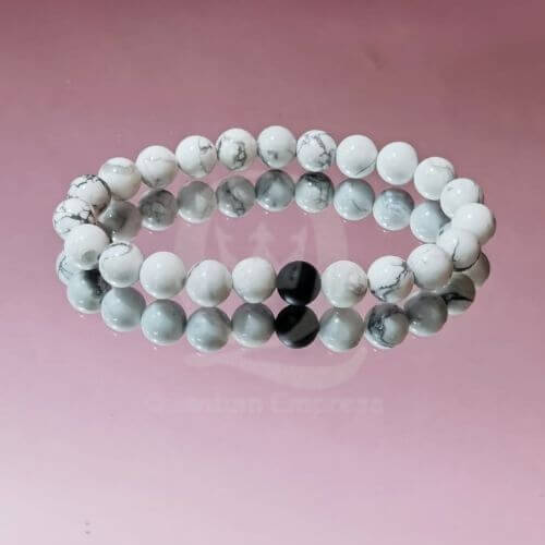 White Howlite Bracelet in Matte Agate